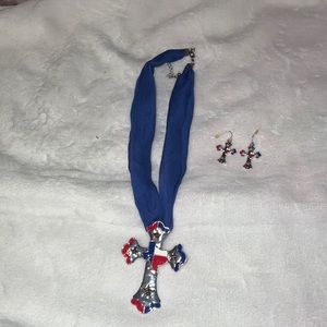 Texas pride necklace and earrings set